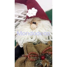 Ghirlanda in midolloino bianco con albero e Babbo Natale